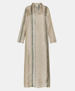 Vestito Aligusta In Twill Di Seta - Sabbia Multicolor