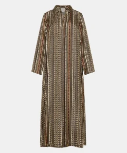 Vestito Aligusta In Twill Di Seta - Nero Multicolor