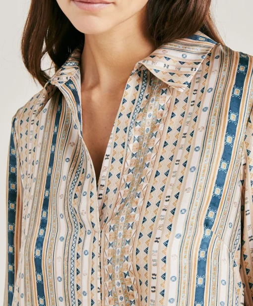 Vestito Aligusta In Twill Di Seta - Sabbia Multicolor