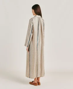 Vestito Aligusta In Twill Di Seta - Sabbia Multicolor