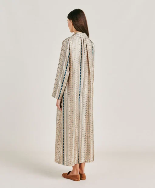 Vestito Aligusta In Twill Di Seta - Sabbia Multicolor