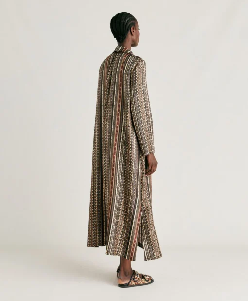 Vestito Aligusta In Twill Di Seta - Nero Multicolor