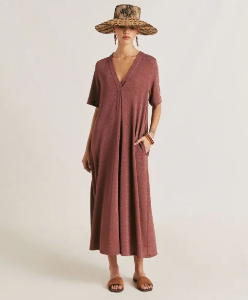 Vestito Altamura In Jersey Lurex - Terracotta