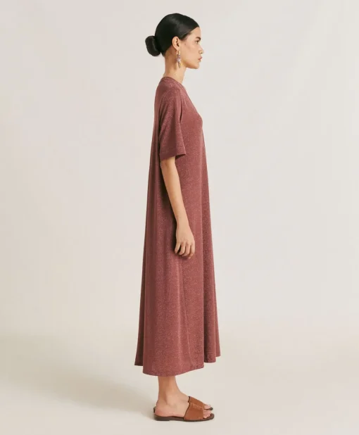 Vestito Altamura In Jersey Lurex - Terracotta