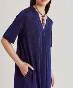Vestito Altamura In Jersey Lurex - Bluette