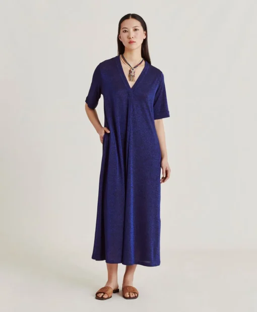 Vestito Altamura In Jersey Lurex - Bluette