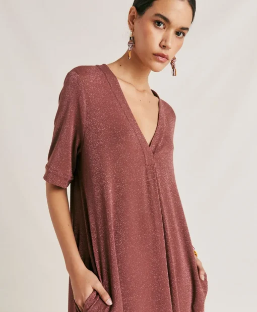 Vestito Altamura In Jersey Lurex - Terracotta