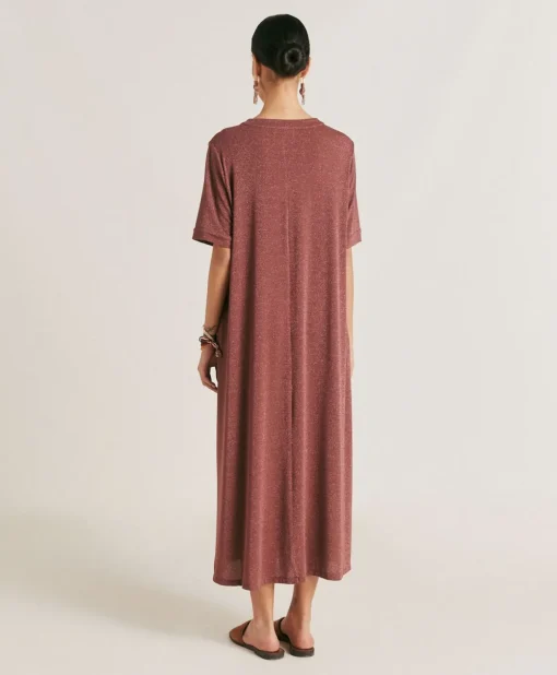Vestito Altamura In Jersey Lurex - Terracotta