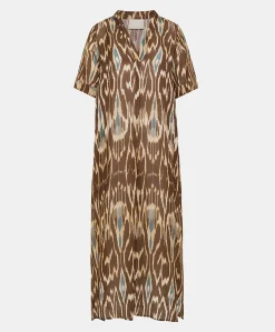 Vestito Altamura In Viscosa Lino - Cacao Multicolor