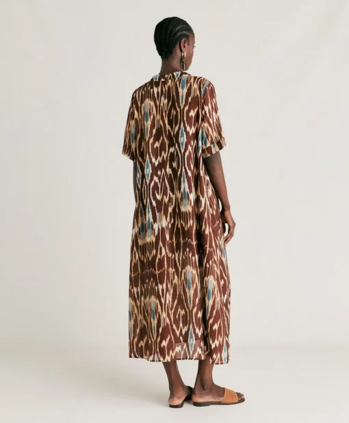 Vestito Altamura In Viscosa Lino - Cacao Multicolor