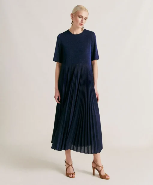 Vestito Amalia In Jersey Lurex - Bluette