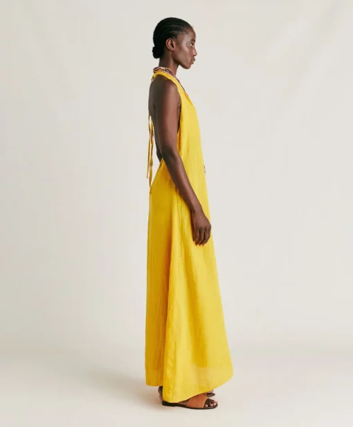 Vestito Aurora In Lino - Giallo Sole