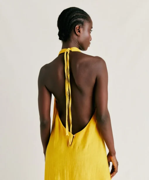Vestito Aurora In Lino - Giallo Sole