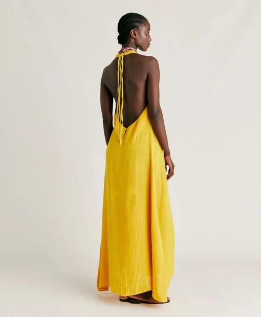 Vestito Aurora In Lino - Giallo Sole