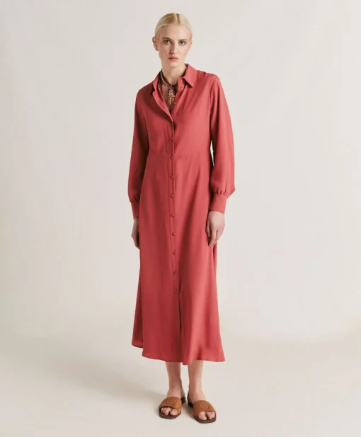 Vestito Bethany In Acetato Seta Unito - Amaranto