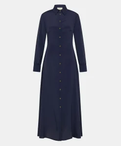 Vestito Bethany In Acetato Seta Unito - Blu Notte