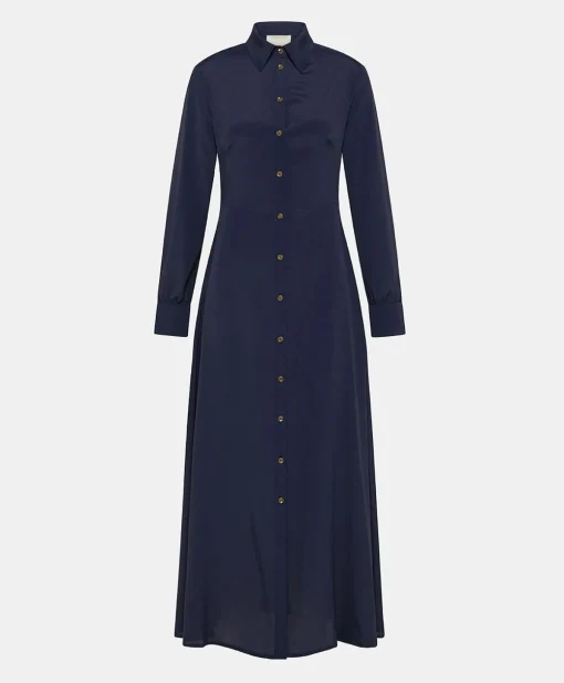 Vestito Bethany In Acetato Seta Unito - Blu Notte