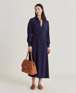Vestito Bethany In Acetato Seta Unito - Blu Notte