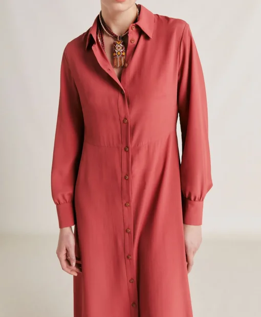Vestito Bethany In Acetato Seta Unito - Amaranto