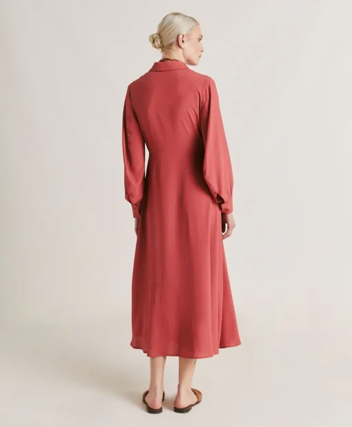 Vestito Bethany In Acetato Seta Unito - Amaranto