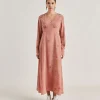 Vestito Cala Junco In Crepe De Chine - Rosato Multicolor