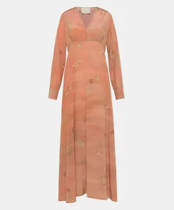 Vestito Cala Junco In Crepe De Chine - Rosato Multicolor
