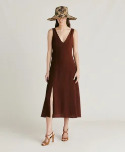 Vestito Chumba In Acetato Seta - Cioccolato