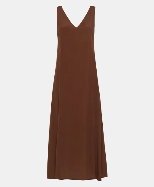 Vestito Chumba In Acetato Seta - Cioccolato