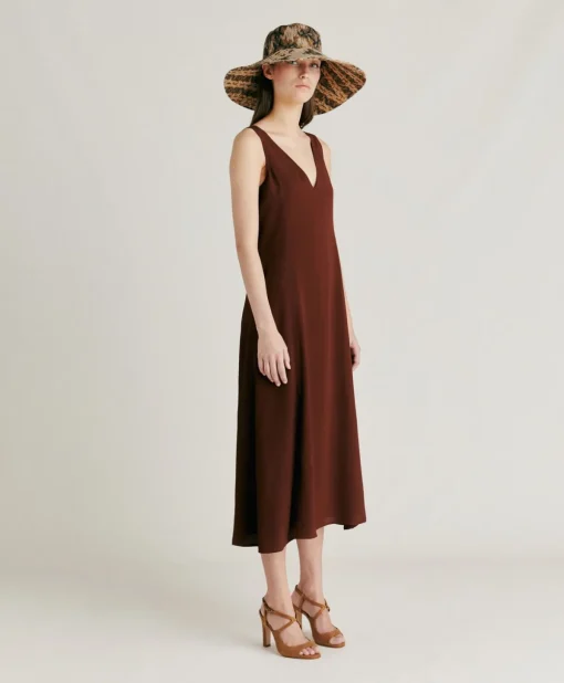Vestito Chumba In Acetato Seta - Cioccolato