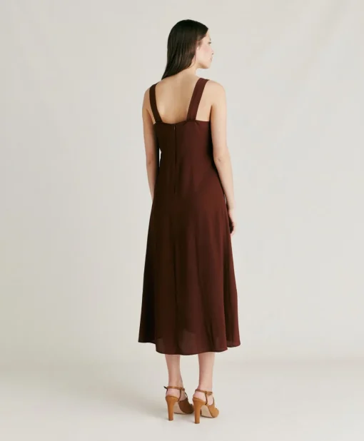 Vestito Chumba In Acetato Seta - Cioccolato