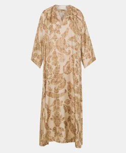 Vestito Faro In Twill Di Seta - Cipria Multicolor