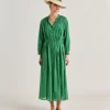 Vestito Goa In Voile'Di Cotone Stampato - Smeraldo