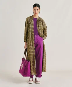 Vestito Goa In Voile'Di Cotone Stampato - Olio