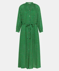 Vestito Goa In Voile'Di Cotone Stampato - Smeraldo