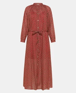 Vestito Goa In Voile'Di Cotone Stampato - Rosso
