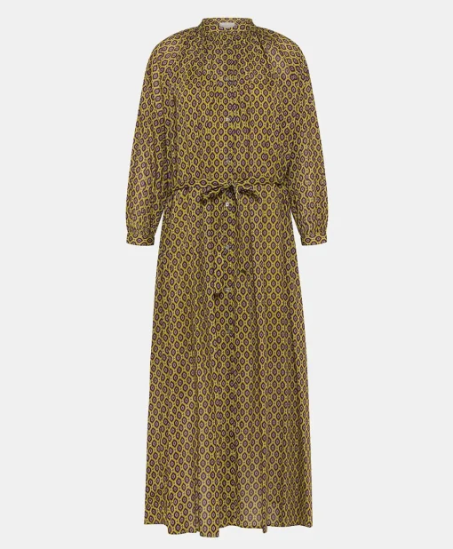 Vestito Goa In Voile'Di Cotone Stampato - Olio