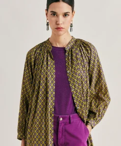 Vestito Goa In Voile'Di Cotone Stampato - Olio
