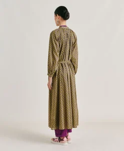 Vestito Goa In Voile'Di Cotone Stampato - Olio