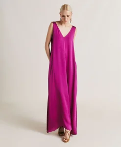 Vestito Helena In Seta Unita - Ciclamino