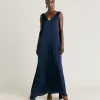 Vestito Helena In Seta Unita - Blu Notte