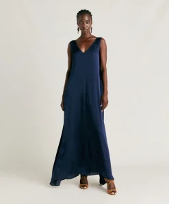Vestito Helena In Seta Unita - Blu Notte