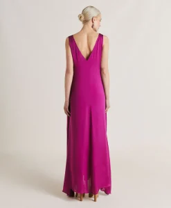 Vestito Helena In Seta Unita - Ciclamino