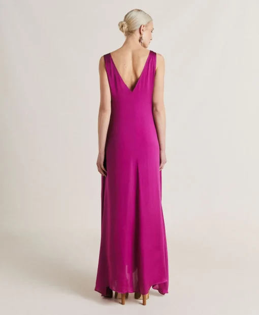 Vestito Helena In Seta Unita - Ciclamino