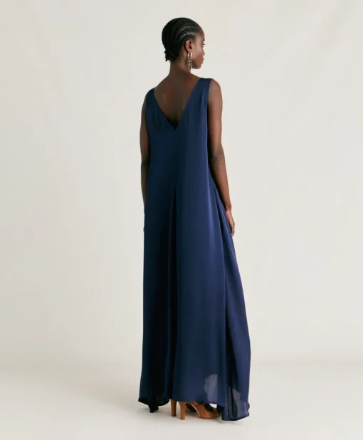 Vestito Helena In Seta Unita - Blu Notte