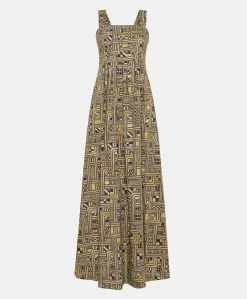 Vestito Lavinia In Popeline - Oro/Blu