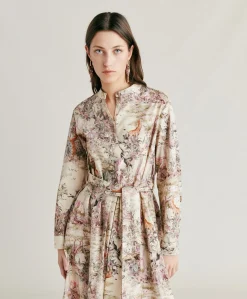 Vestito Lorina In Popeline - Crema Multicolor