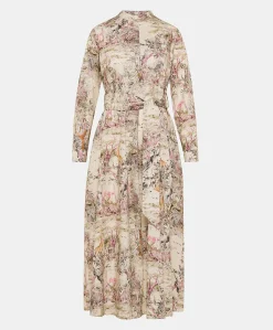 Vestito Lorina In Popeline - Crema Multicolor