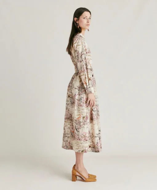 Vestito Lorina In Popeline - Crema Multicolor