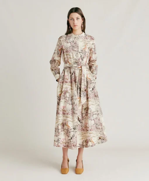 Vestito Lorina In Popeline - Crema Multicolor