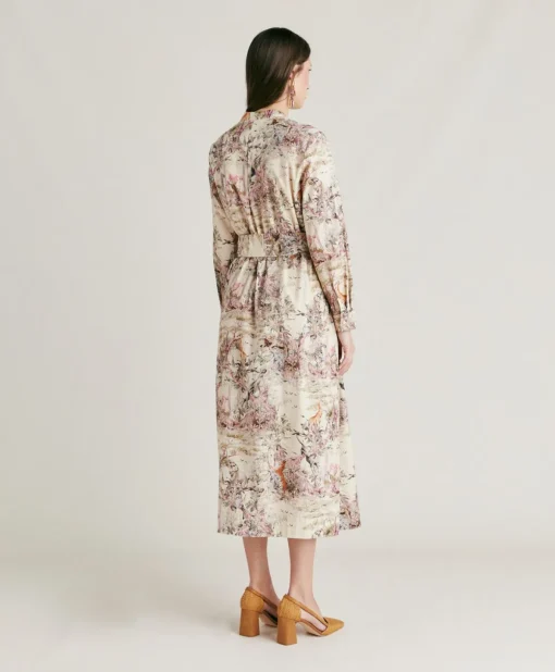 Vestito Lorina In Popeline - Crema Multicolor